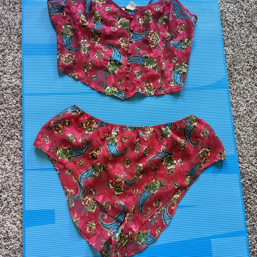 Vintage Hidden Fantasies Cami/ Shorts Set L